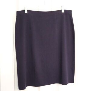 Misook Women's Navy Blue Stretch Pencil Skirt Size XL Acrylic Minimalist Basic